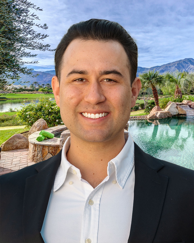 Mason Perrotta With Background Palm Springs Real Estate